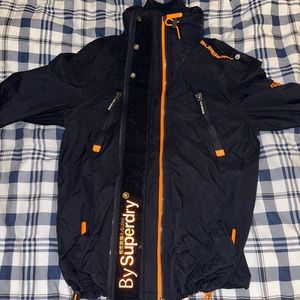 Superdry Wind Attacker Jacket Black/Fluro Orange size L US Men's
